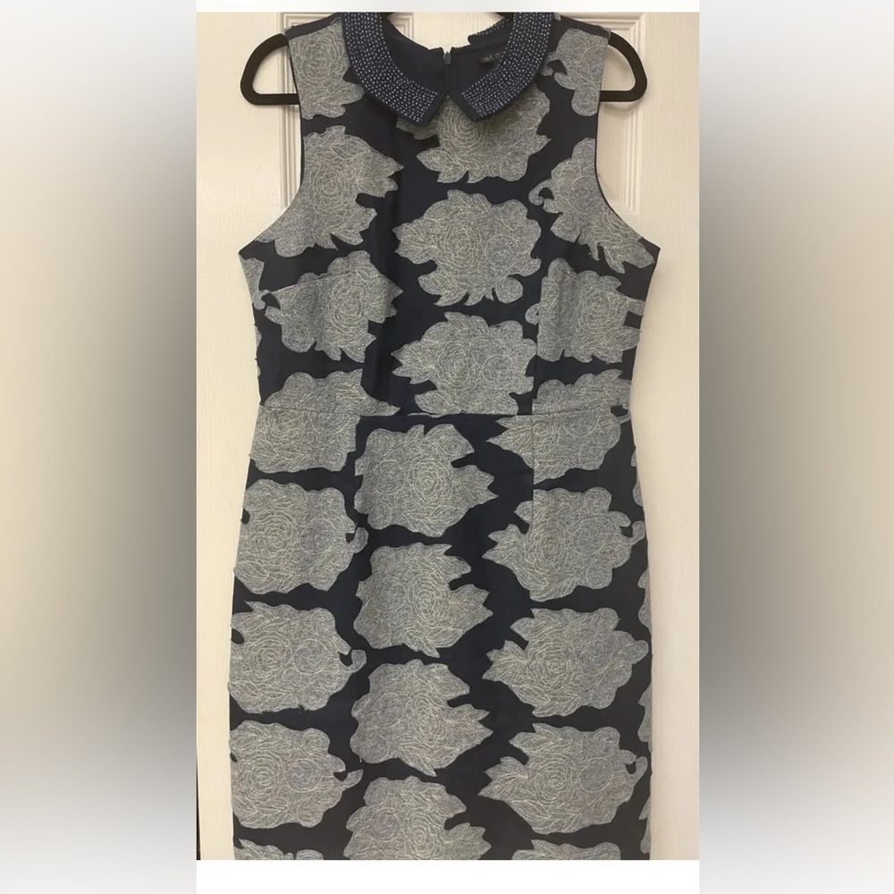 Let Me Be Dress. Size 12 Denim Embroidered Sheath Dress Perfect All Season Work